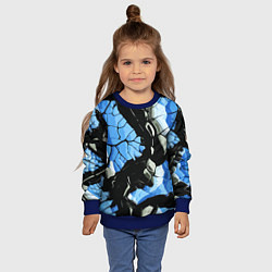 Свитшот детский Чёрные линии на чёрно-синем фоне, цвет: 3D-синий — фото 2