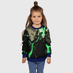 Свитшот детский Зелёный разлом в камне, цвет: 3D-синий — фото 2