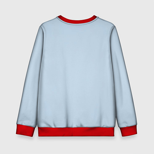 Детский свитшот Новогодний паттерн с подарками и ёлочными шариками / 3D-Красный – фото 2