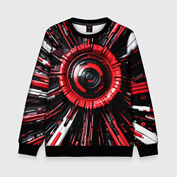 Свитшот детский Чёрно-красная сфера киберпанк, цвет: 3D-черный