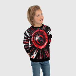 Свитшот детский Чёрно-красная сфера киберпанк, цвет: 3D-черный — фото 2