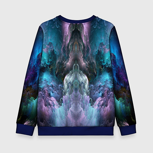 Детский свитшот Фантастический неоновый космос / 3D-Синий – фото 2
