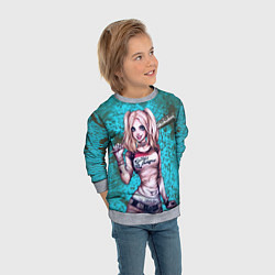 Свитшот детский Harley Quinn, цвет: 3D-меланж — фото 2