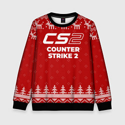 Свитшот детский Новогодний Counter Strike 2 с оленями, цвет: 3D-черный