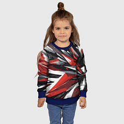 Свитшот детский Чёрно-красно-белая абстракция, цвет: 3D-синий — фото 2