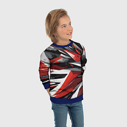 Свитшот детский Чёрно-красно-белая абстракция, цвет: 3D-синий — фото 2