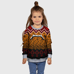 Свитшот детский Metallica christmas ugly sweater, цвет: 3D-меланж — фото 2