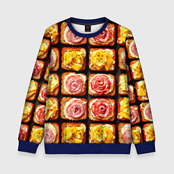 Свитшот детский Бутерброды, цвет: 3D-синий