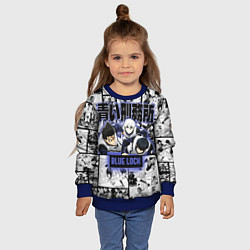 Свитшот детский Блю лок синяя тюрьма, цвет: 3D-синий — фото 2
