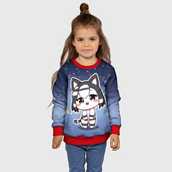 Свитшот детский Куроми в звездах, цвет: 3D-красный — фото 2