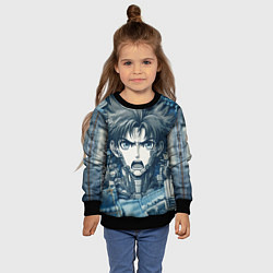 Свитшот детский Герой аниме на пэчворк, цвет: 3D-черный — фото 2