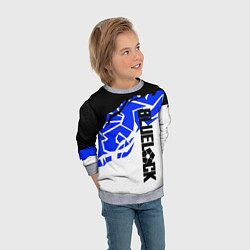 Свитшот детский Блюлок - абстракция синяя, цвет: 3D-меланж — фото 2