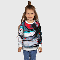 Свитшот детский Флюид арт абстракция, цвет: 3D-белый — фото 2