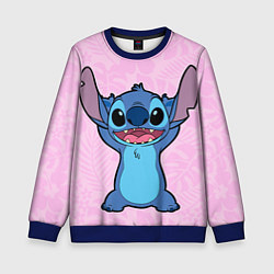 Детский свитшот Stitch on a pink background