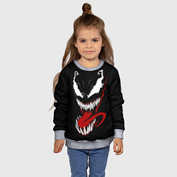 Свитшот детский Морда Венома с языком, цвет: 3D-меланж — фото 2