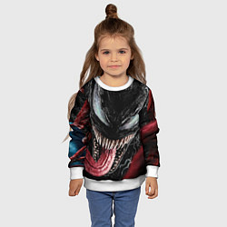 Свитшот детский Веном с языком, цвет: 3D-белый — фото 2