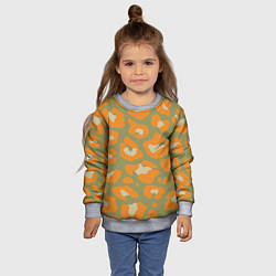 Свитшот детский Рыже-зеленый леопардовый, цвет: 3D-меланж — фото 2