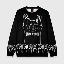 Свитшот детский Cradle of Filth: cat rock, цвет: 3D-черный