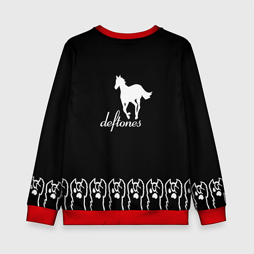 Детский свитшот Deftones: cat rock / 3D-Красный – фото 2