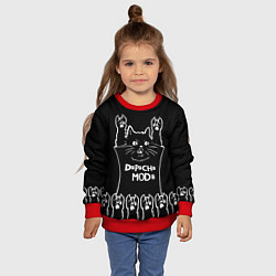 Свитшот детский Depeche Mode: cat rock, цвет: 3D-красный — фото 2