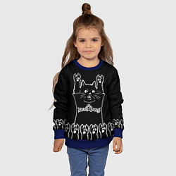 Свитшот детский Five Finger Death Punch: cat rock, цвет: 3D-синий — фото 2