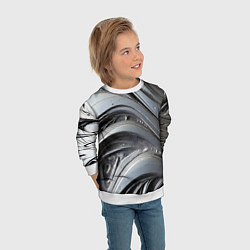 Свитшот детский Полированный серебряный металл, цвет: 3D-белый — фото 2
