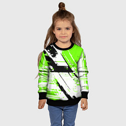 Свитшот детский Diagonal black and green stripes on a white backgr, цвет: 3D-черный — фото 2