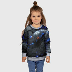 Свитшот детский Змея киберпанк, цвет: 3D-меланж — фото 2