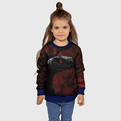 Свитшот детский Черная змея киберпанк, цвет: 3D-синий — фото 2