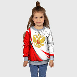 Свитшот детский Российский красный - герб, цвет: 3D-меланж — фото 2