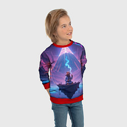 Свитшот детский Психоделическая капибара, цвет: 3D-красный — фото 2