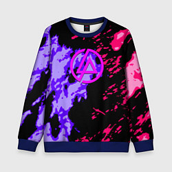 Свитшот детский Linkin park огненные краски, цвет: 3D-синий