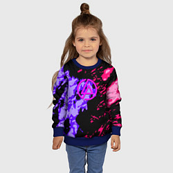 Свитшот детский Linkin park огненные краски, цвет: 3D-синий — фото 2