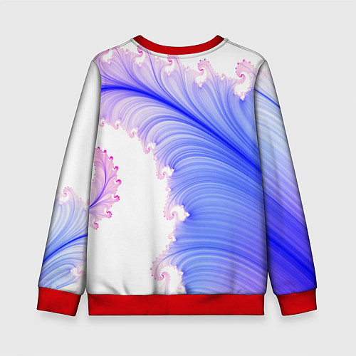 Детский свитшот Узоры неон фрактал / 3D-Красный – фото 2