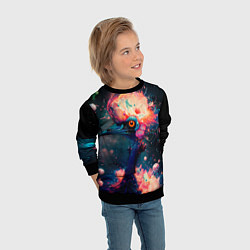 Свитшот детский Космический казуар - нейросеть, цвет: 3D-черный — фото 2