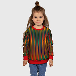 Свитшот детский Красно-зелёный полосатый, цвет: 3D-красный — фото 2