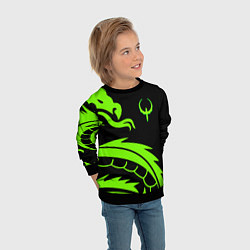 Свитшот детский Квейк кислотный дракон лого, цвет: 3D-черный — фото 2