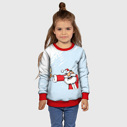 Свитшот детский Дед мороз с шампанским, цвет: 3D-красный — фото 2