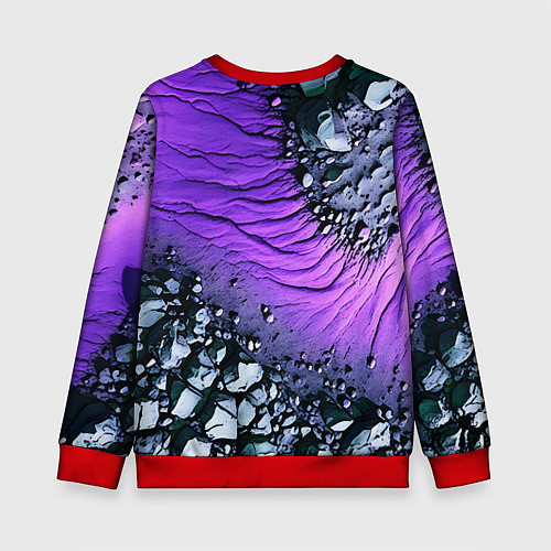 Детский свитшот Камни и фиолетовая земля / 3D-Красный – фото 2