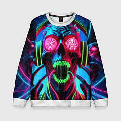 Детский свитшот Metallica - neon skull with headphones