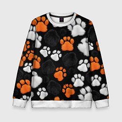 Свитшот детский Мохнатые лапки, цвет: 3D-белый