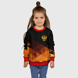 Свитшот детский Герб России геометрия, цвет: 3D-красный — фото 2