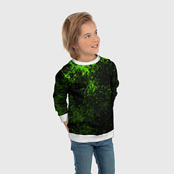 Свитшот детский Зеленые брызги красок, цвет: 3D-белый — фото 2