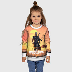 Свитшот детский Идущий мандалорец, цвет: 3D-белый — фото 2