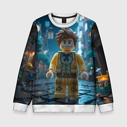Свитшот детский Роблокс ночью, цвет: 3D-белый