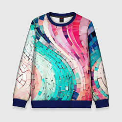 Детский свитшот Волнистые розово-голубые плитки