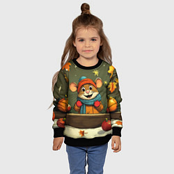 Свитшот детский Новогодний грызун, цвет: 3D-черный — фото 2