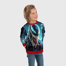 Свитшот детский Venom in metropolis - ai art neon fantasy, цвет: 3D-красный — фото 2