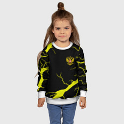 Свитшот детский Россия шторм герб, цвет: 3D-белый — фото 2