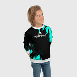 Свитшот детский Warframe краски голубые, цвет: 3D-белый — фото 2